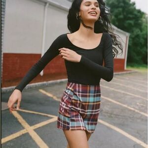 Urban Outfitters | NWT Plaid Notch Pelmet Mini Skirt Size S